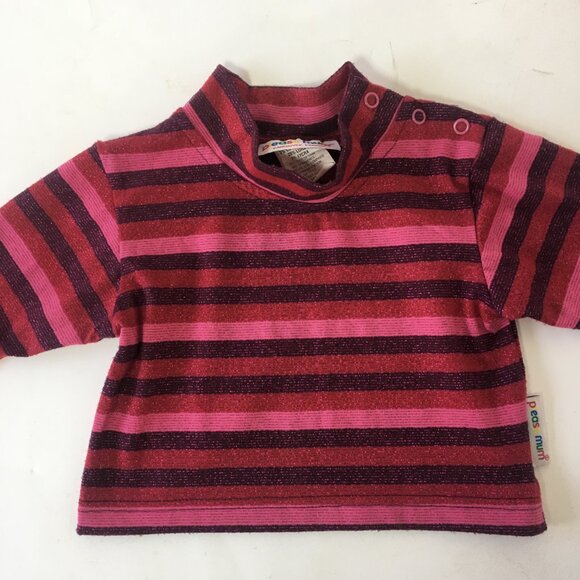 Please Mum Girls Baby Sz 6 Months Sparkle Red Pink Shirt Stripe Vancouver Canada - Picture 2 of 13